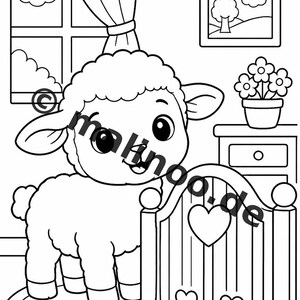 Dierenkleurboek voor kinderen – 50 kleurplaten – PDF-download E1/B1 (DIN-A4) – Cadeau, reisactiviteit, verjaardag, knutselactiviteit afbeelding 11