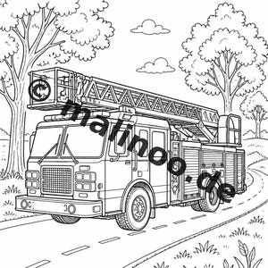 Fire Coloring Book for Kids – 20 Coloring Pages – PDF Download E1/B1 (DIN-A4) – Party Favor, Gift, Children's Birthday Party, Guest Gift image 12