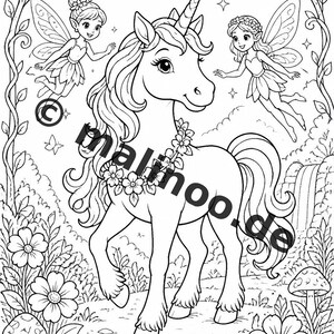 Pequeno presente de aniversário para crianças: Livro de colorir criativo de fadas com 50 páginas para colorir (PDF) E2/B1 imagem 11