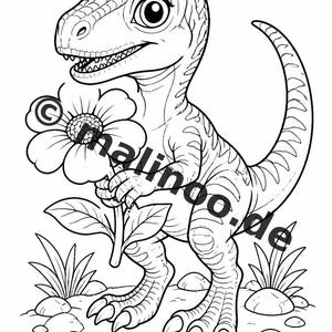 Baby Dinosaurs Coloring Book for Kids – 100 Coloring Pages – PDF Download E1/B3 (DIN-A4) – Gift, Activity, Advent Calendar, Birthday image 11