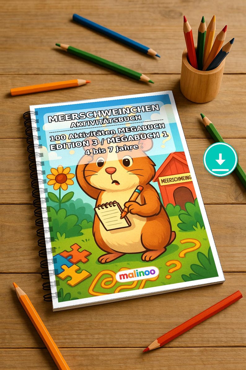 100 Meerschweinchen Rätsel zum Knobeln ab 8 Jahren – Beschäftigung für Kita- und Vorschulkinder – Rätselbuch (PDF) E1 Bild 1