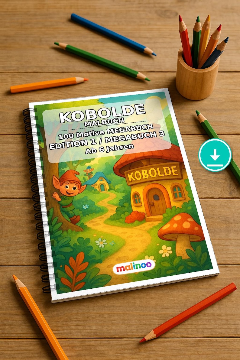 Livro de colorir Goblins para crianças – 100 páginas para colorir – Download em PDF E1/B3 (DIN-A4) – Presente, atividade, calendário do Advento, aniversário imagem 1