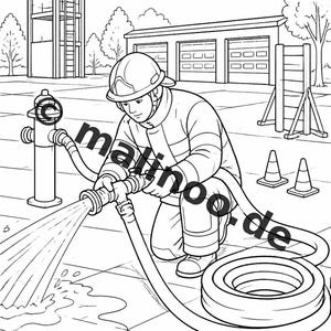 Brandman Målarbok PDF Ladda ner Digitalt – 50 Målarbilder för Barn – Volym 1 Utgåva 1 (DIN A4) bild 16