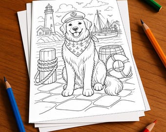 Hunde Malbuch Kinder – 50 Ausmalbilder – gedruckt+lose E1/B3 (DIN-A4) – Geschenk, Reisebeschäftigung, Geburtstag, Beschäftigung