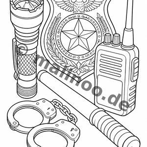 Libro para colorear de policías para niños: un descanso creativo sin pantallas – 20 páginas para colorear (DIN A5) E1/B1-5 imagen 17