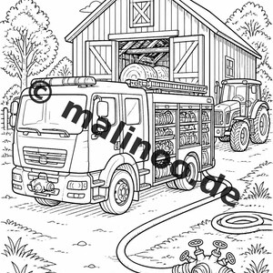Fire Coloring Book for Kids – 20 Coloring Pages – PDF Download E1/B1 (DIN-A4) – Party Favor, Gift, Children's Birthday Party, Guest Gift image 5