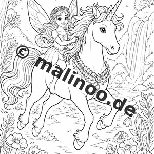 Pequeno presente de aniversário para crianças: Livro de colorir criativo de fadas com 50 páginas para colorir (PDF) E2/B1 imagem 10