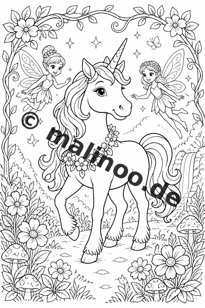 Fairy coloring book to print for ages 8 and up – 100 pictures to color – creative without a phone or tablet (PDF) E2 image 11