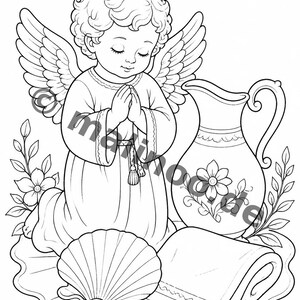 Baptism coloring pages for ages 6 and up – 20 pictures to color – travel activity for car, train and plane (PDF) E1/B3 image 8