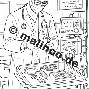 Hospital Coloring Book PDF Download Digital – 20 Coloring Pages for Children – Book 01 Edition 1 (DIN-A4) image 5
