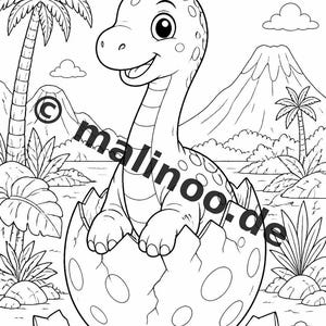 Baby-Dinosaurier Malbuch PDF Download digital – 20 Ausmalbilder für Kinder – Buch 02 Edition 1 (DIN-A4) Bild 10