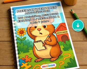 Guinea Pig Activity Book for Children – 100 Puzzle and Activity Pages – PDF Download E1/B1 (DIN-A4) – Gift, Activity