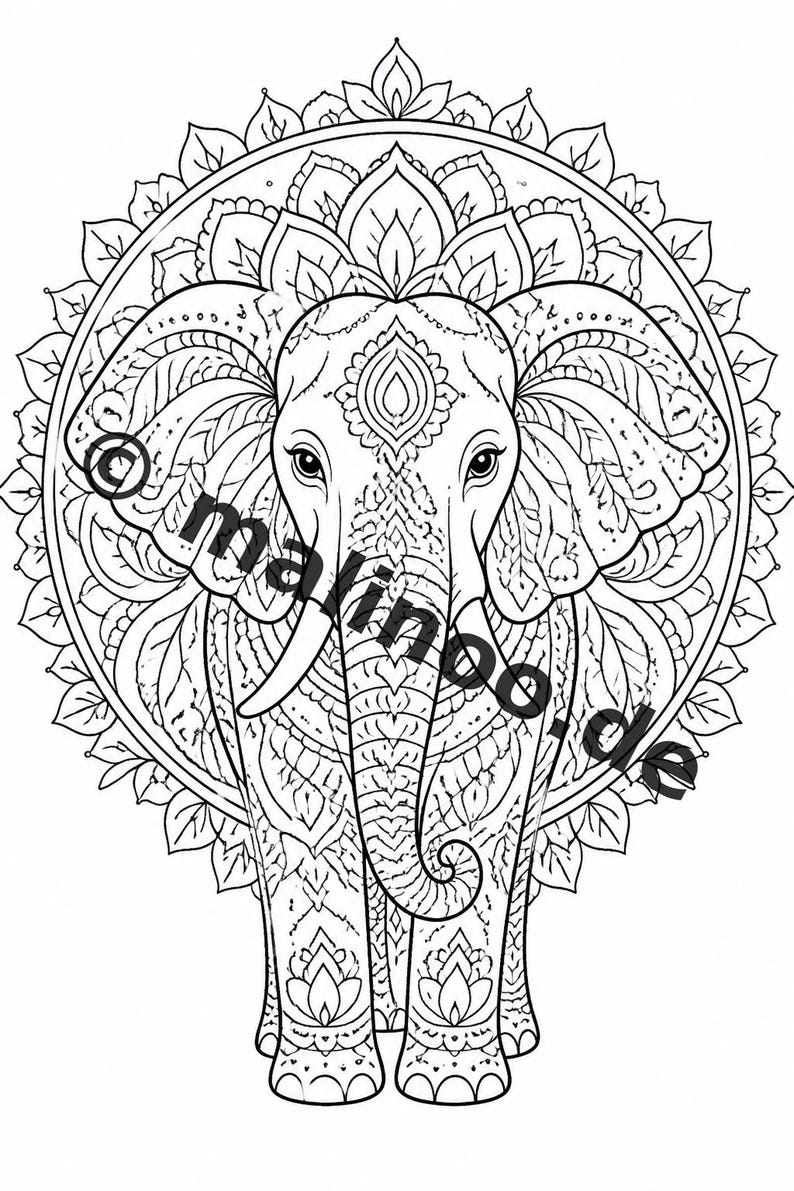 Mandalas kleurboek voor kinderen – 20 kleurplaten – PDF-download E1/B2 (DIN-A4) – Feestartikel, cadeau, kinderfeestje, gastgeschenk afbeelding 9