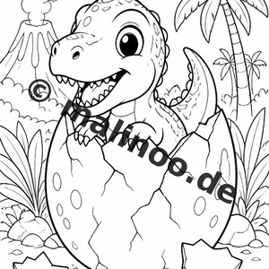 20 Baby Dinosaur Colors for Ages 8 and Up – Gift for Grandchildren, Godchildren, Nieces and Nephews – Printable Coloring Book (PDF) E4/B1 image 3