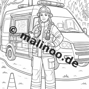 Fire Coloring Book for Kids – 20 Coloring Pages – PDF Download E1/B1 (DIN-A4) – Party Favor, Gift, Children's Birthday Party, Guest Gift image 11