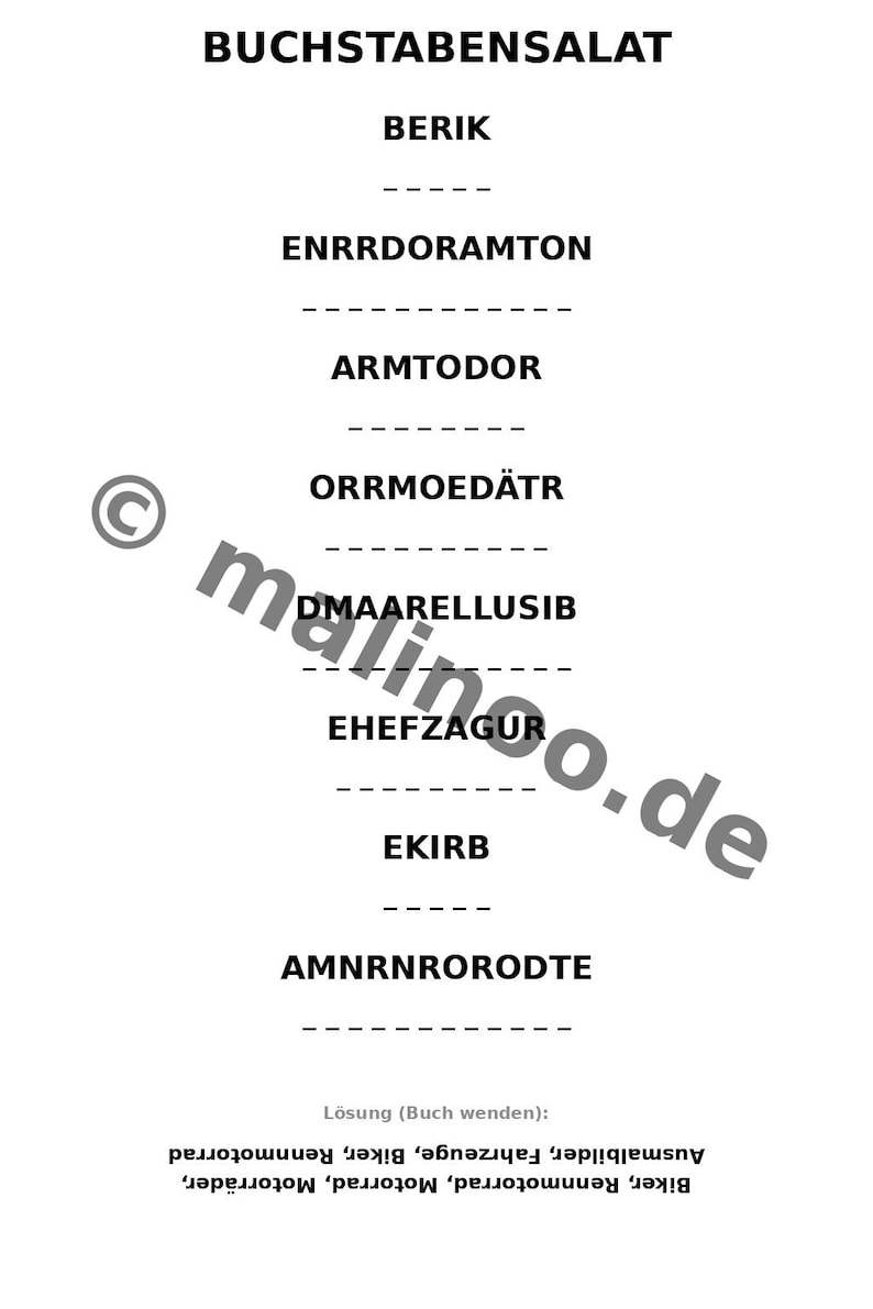 Knobelbuch Motorräder für Kinder ab 8 Jahren – gedruckt auf dickem 100g-Papier – ideal zum Verschenken – 100 Seiten (DIN-A4) E6 Bild 12