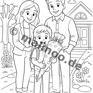For kindergarten, daycare and preschool: My first day of school - printable puzzle sheets with 20 puzzle and activity pages (PDF) E1/B1 image 3