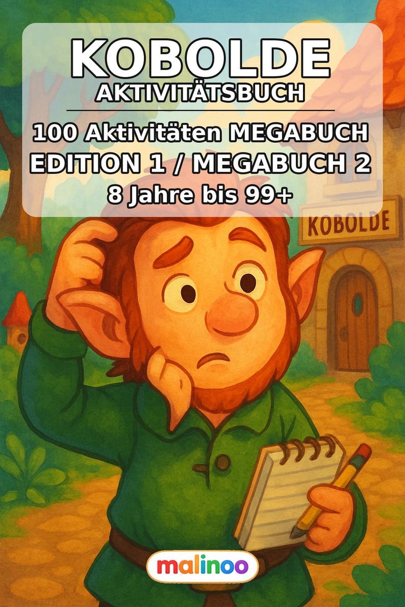 Kobolde Aktivitätsbuch als PDF für Kinder – Mitbringsel für Besuch bei Freunden und Familie – 100 Rätsel- und Aktivitätsseiten E1 Bild 2