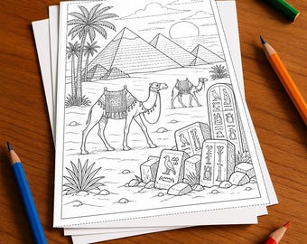 Egypt Coloring Book, printed, unbound – 50 coloring pages for children – Volume 5, Edition 1 (DIN A4)