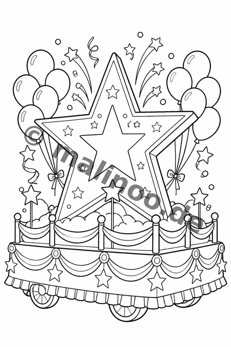 New Year's Eve coloring pages for children – activity for long car rides and flights – 100 coloring pages (PDF) E1 image 9