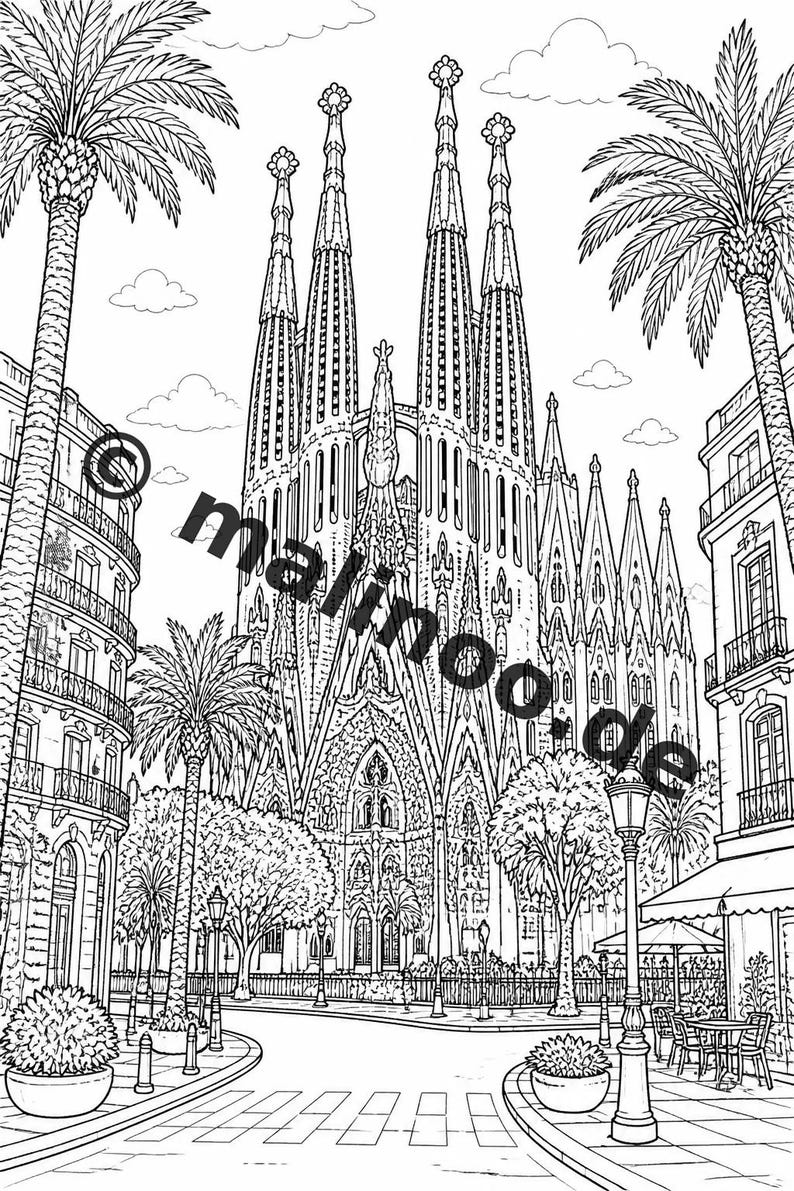 Livro de colorir Europa para crianças – 50 páginas para colorir – Download em PDF E1/B3 (DIN-A4) – Presente, atividade de viagem, aniversário, atividade imagem 5