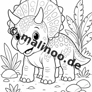Baby Dinosaurs Coloring Book for Kids – 100 Coloring Pages – PDF Download E1/B3 (DIN-A4) – Gift, Activity, Advent Calendar, Birthday image 6