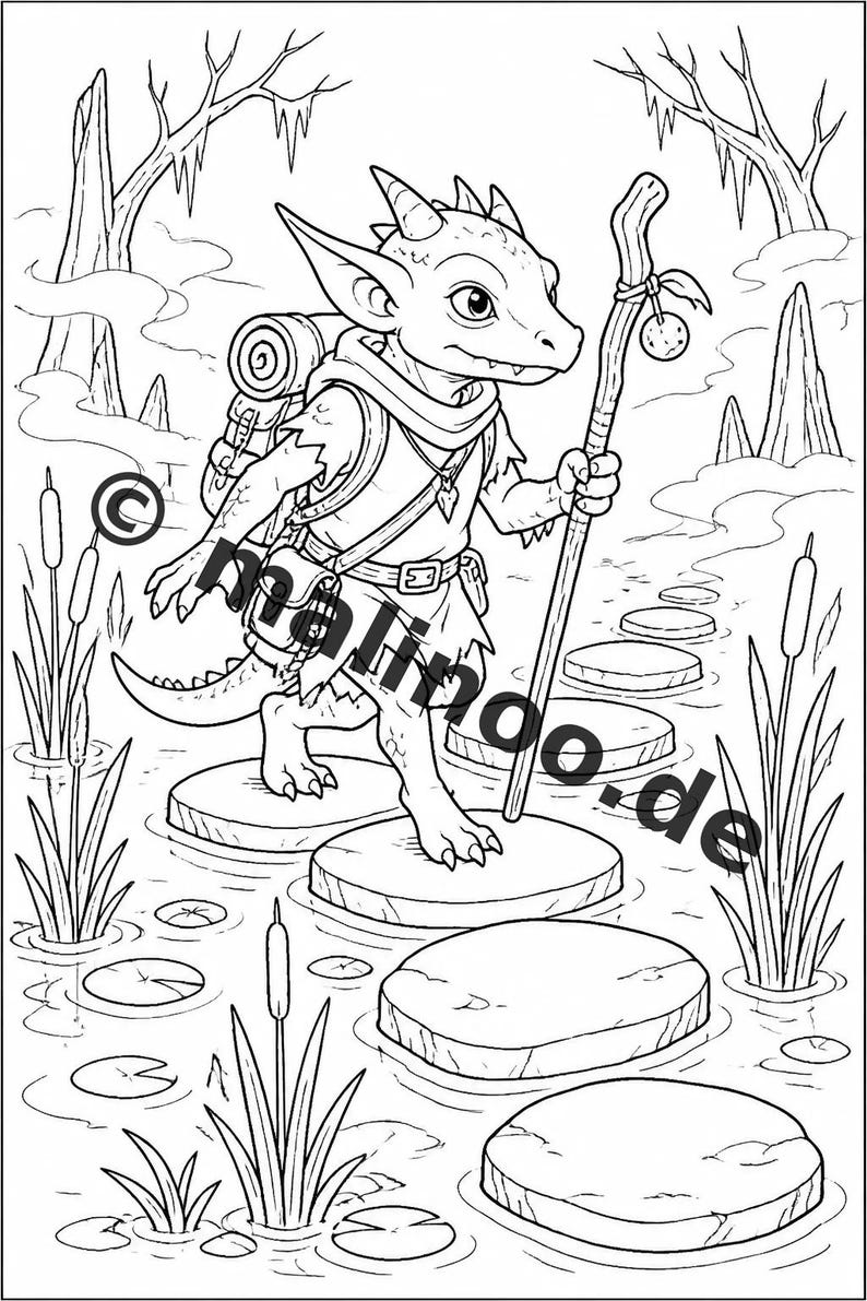 Goblins Coloring Book for Kids – 100 Coloring Pages – PDF Download E1/B2 (DIN-A4) – Gift, Activity, Advent Calendar, Birthday image 6