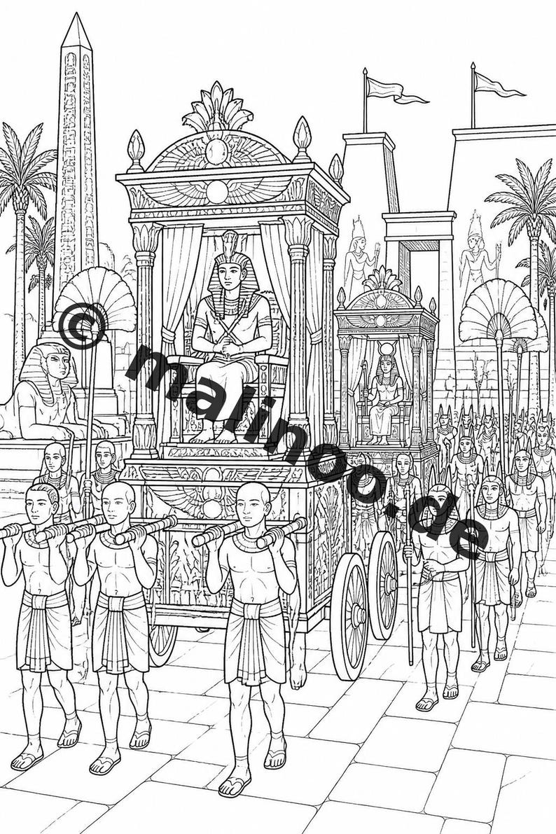 Livro de colorir do Egito, impresso, sem encadernação – 100 páginas para colorir para crianças – MEGA BOOK 01 Edição 1 (DIN A4) imagem 9