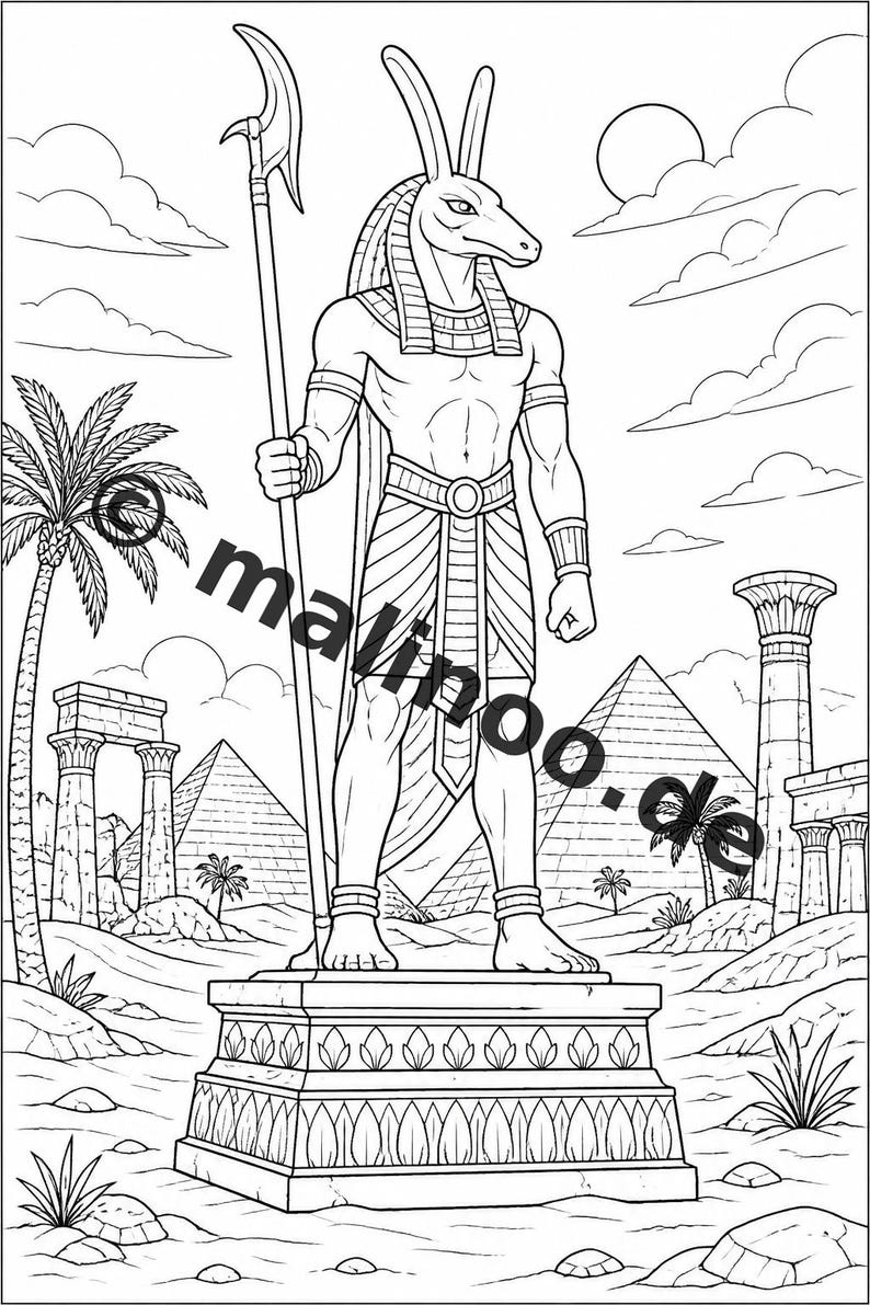 Egypt Coloring Book PDF Download digital – 20 coloring pages for children – Book 02 Edition 1 (DIN-A4) image 12