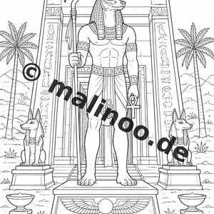 Livro de colorir do Egito, impresso, sem encadernação – 100 páginas para colorir para crianças – MEGA BOOK 01 Edição 1 (DIN A4) imagem 14