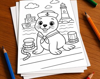 Tiere Malbuch Kinder – 50 Ausmalbilder – gedruckt+lose E1/B4 (DIN-A4) – Geschenk, Reisebeschäftigung, Geburtstag, Beschäftigung