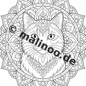 Mandalas kleurboek voor kinderen – 20 kleurplaten – PDF-download E1/B2 (DIN-A4) – Feestartikel, cadeau, kinderfeestje, gastgeschenk afbeelding 8