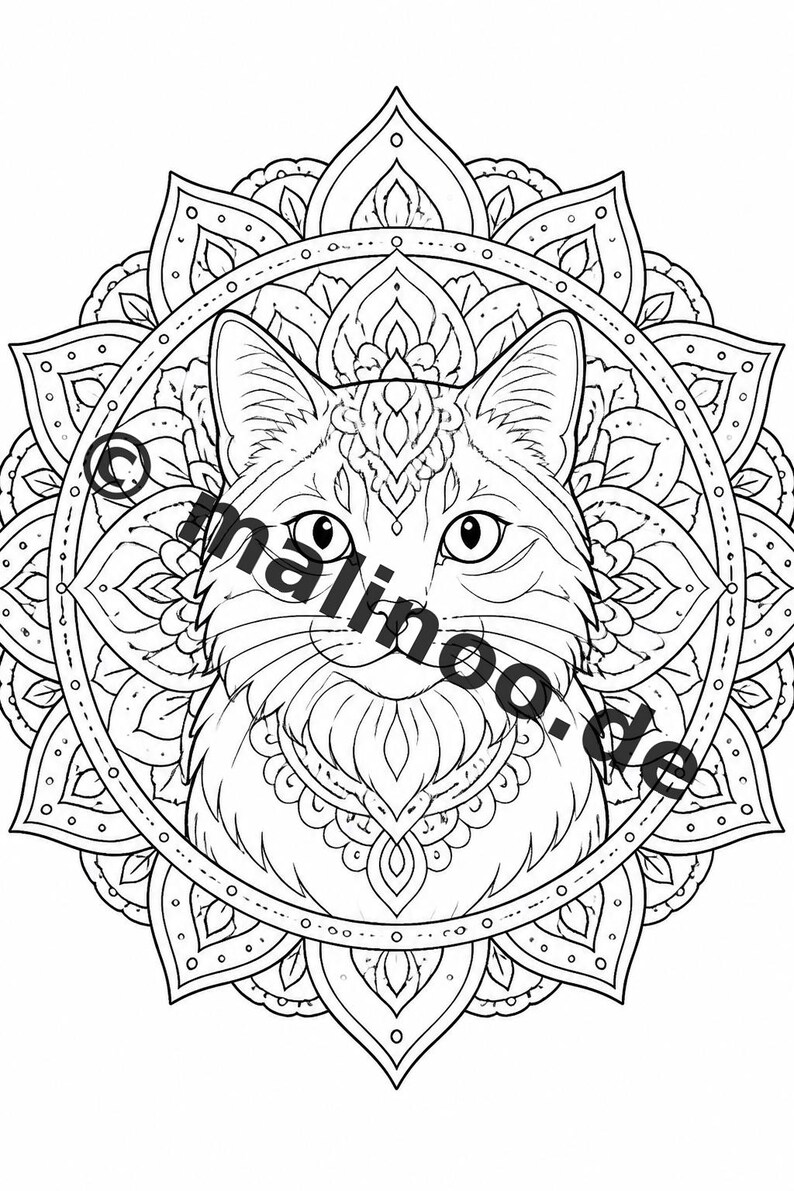 Mandalas kleurboek voor kinderen – 20 kleurplaten – PDF-download E1/B2 (DIN-A4) – Feestartikel, cadeau, kinderfeestje, gastgeschenk afbeelding 8