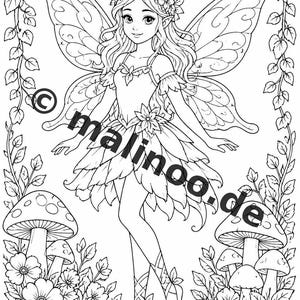 Fairy coloring book to print for ages 8 and up – 100 pictures to color – creative without a phone or tablet (PDF) E2 image 3