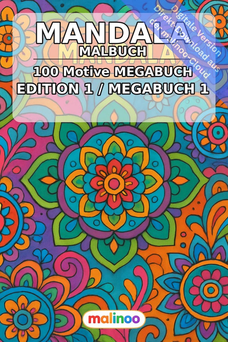 Mandala Coloring Book PDF Download Digital – 100 Coloring Pages for Children – MEGA BOOK 01 Edition 1 (DIN A4) image 2