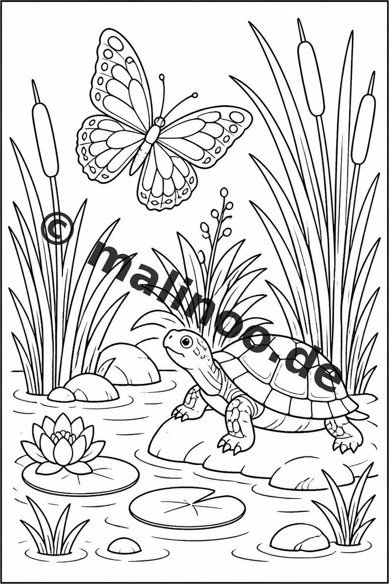 Schmetterlinge Malbuch Kinder – 100 Ausmalbilder – PDF Download E1/B1 (DIN-A4) – Geschenk, Beschäftigung, Adventskalender, Geburtstag Bild 9