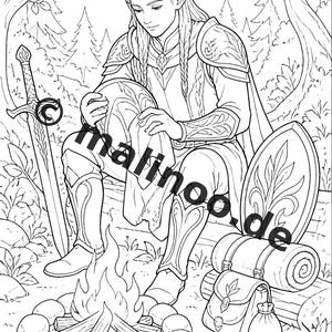 Elf Coloring Book for Children – 100 Coloring Pages – PDF Download E1/B1 (DIN-A4) – Gift, Activity, Advent Calendar, Birthday image 6