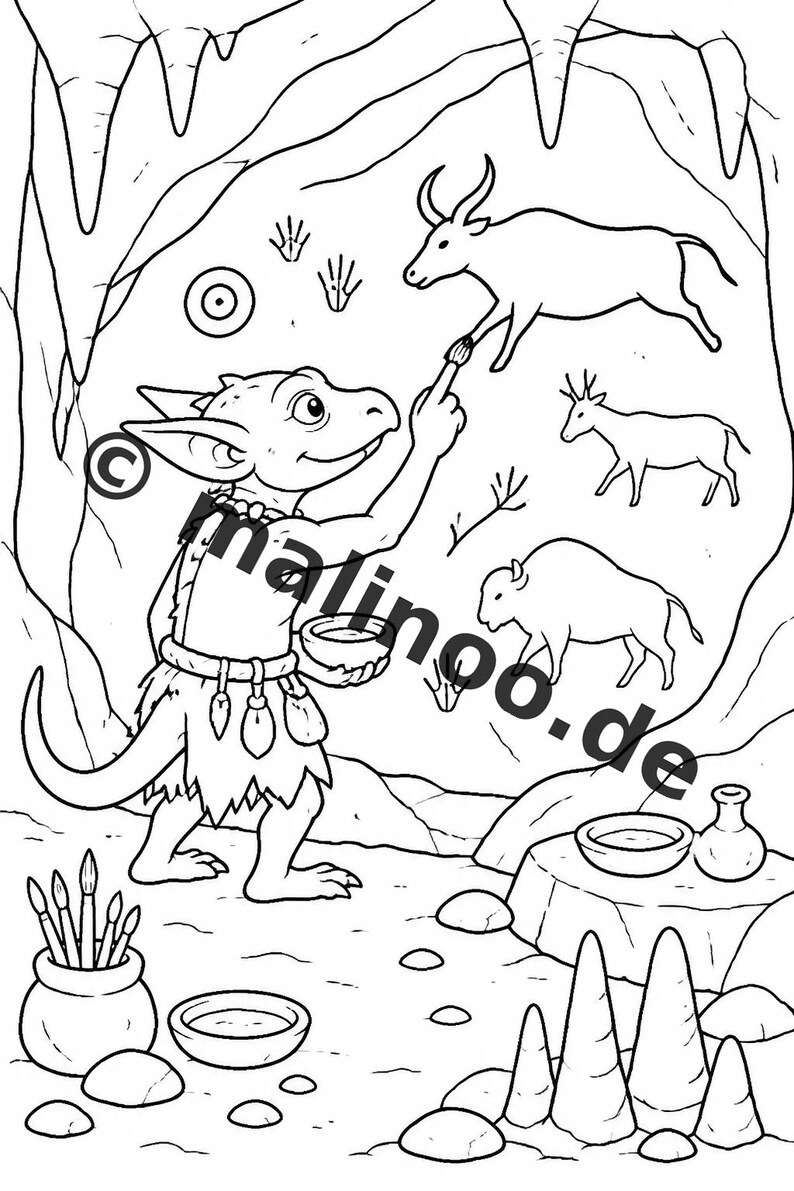 Goblins Coloring Book for Kids – 100 Coloring Pages – PDF Download E1/B2 (DIN-A4) – Gift, Activity, Advent Calendar, Birthday image 9