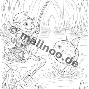 Goblin Coloring Book for Children – Gift Idea for Grandchildren and Godchildren – 100 Coloring Pages (DIN A4) E4 image 12