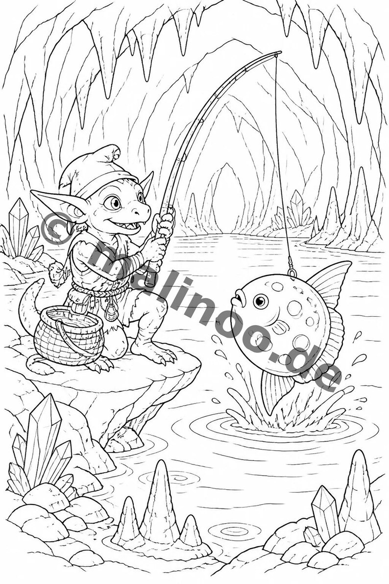 Goblin Coloring Book for Children – Gift Idea for Grandchildren and Godchildren – 100 Coloring Pages (DIN A4) E4 image 12