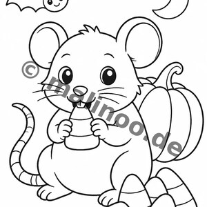 Halloween coloring pages for children – a quiet activity for rainy days at home – 100 coloring pages (PDF) E1 image 9