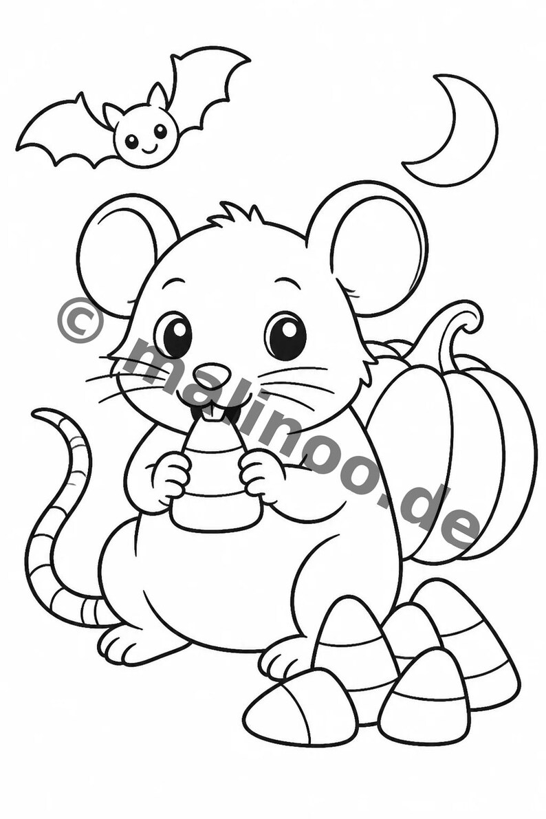 Halloween coloring pages for children – a quiet activity for rainy days at home – 100 coloring pages (PDF) E1 image 9