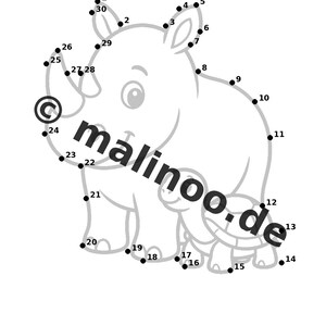 Rhinoceros Activity Book for Children – 100 Puzzle and Activity Pages – PDF Download E1/B1 (DIN-A4) – Gift, Activity, Advent Calendar image 11