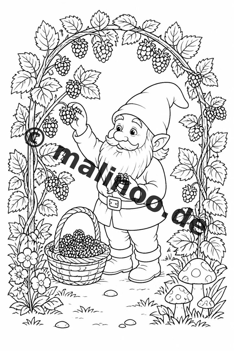 Wichtel Malbuch PDF Download digital – 100 Ausmalbilder für Kinder – MEGABUCH 01 Edition 1 (DIN-A4) image 6