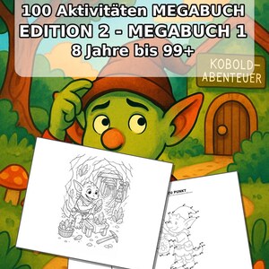Kobold-Abenteuer Aktivitätsbuch gedruckt, ungebunden – 100 Rätsel- und Aktivitätsseiten für Kinder – MEGABUCH 01 Edition 1 (DIN-A4) Bild 2
