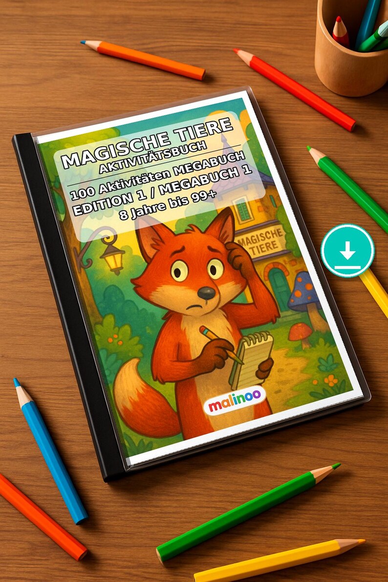 100 magische dierenpuzzels voor kinderen vanaf 8 jaar – Activiteiten om verveling op regenachtige dagen te verdrijven – Printbaar puzzelboek (PDF) E1 afbeelding 1