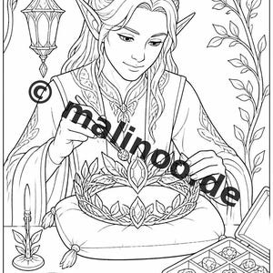 Elfen Ausmalbuch zum Ausdrucken für Kinder – Geschenk zur Einschulung und Schultüte – 50 Ausmalbilder (PDF) E2/B1 Bild 8