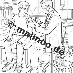 Hospital Coloring Book PDF Download Digital – 20 Coloring Pages for Children – Book 01 Edition 1 (DIN-A4) image 6