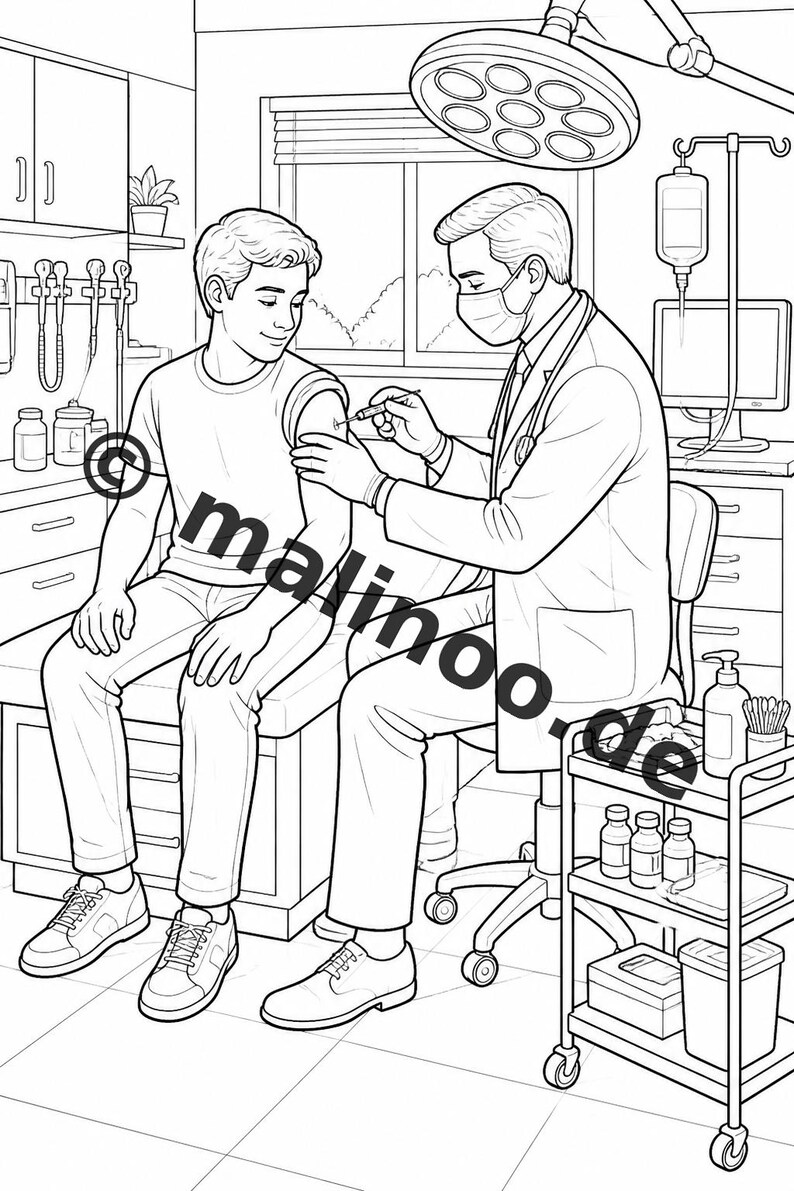 Hospital Coloring Book PDF Download Digital – 20 Coloring Pages for Children – Book 01 Edition 1 (DIN-A4) image 6
