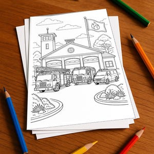 Firefighter Coloring Book, printed, unbound – 100 coloring pages for children – MEGA BOOK 05 Edition 1 (DIN A4)
